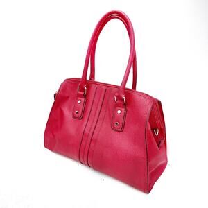 MERONA Large Red Tote Shoulder Bag Satchel Preppy Travel Carry On Colorful Bold